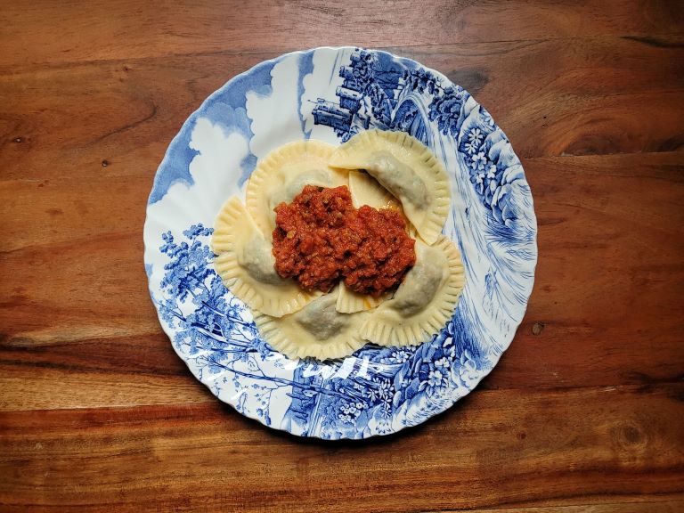 Tordelli toscani con ragù di verdure