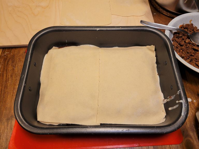 lasagne in preparazione