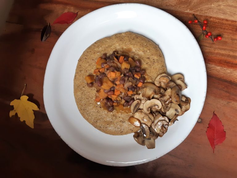 Polenta con stufato di azuki